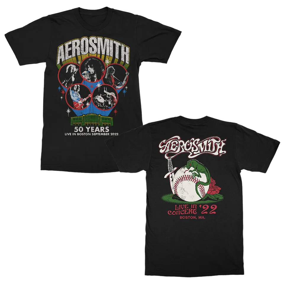 aerosmith-fenway-event-t-shirt-schwarz-50th-anniversary-unisex image 1