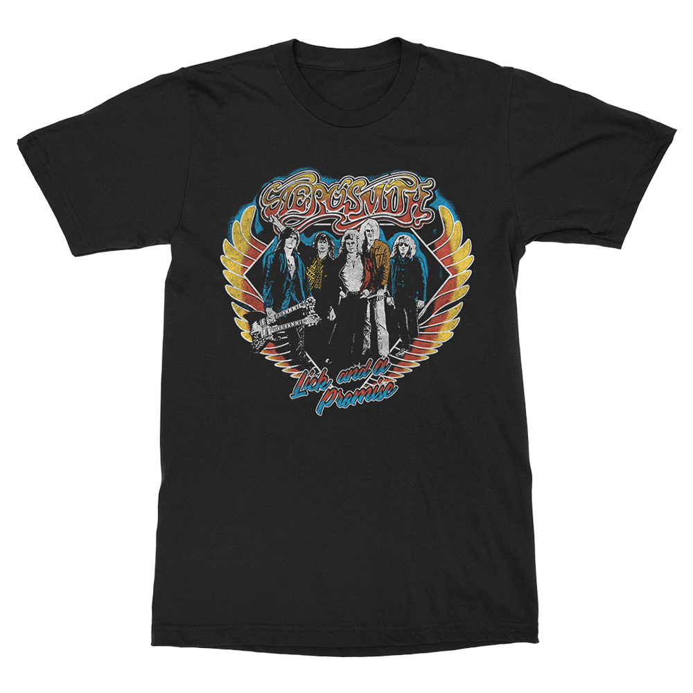 aerosmith-lick-and-a-promise-t-shirt-schwarz-baumwolle image 1