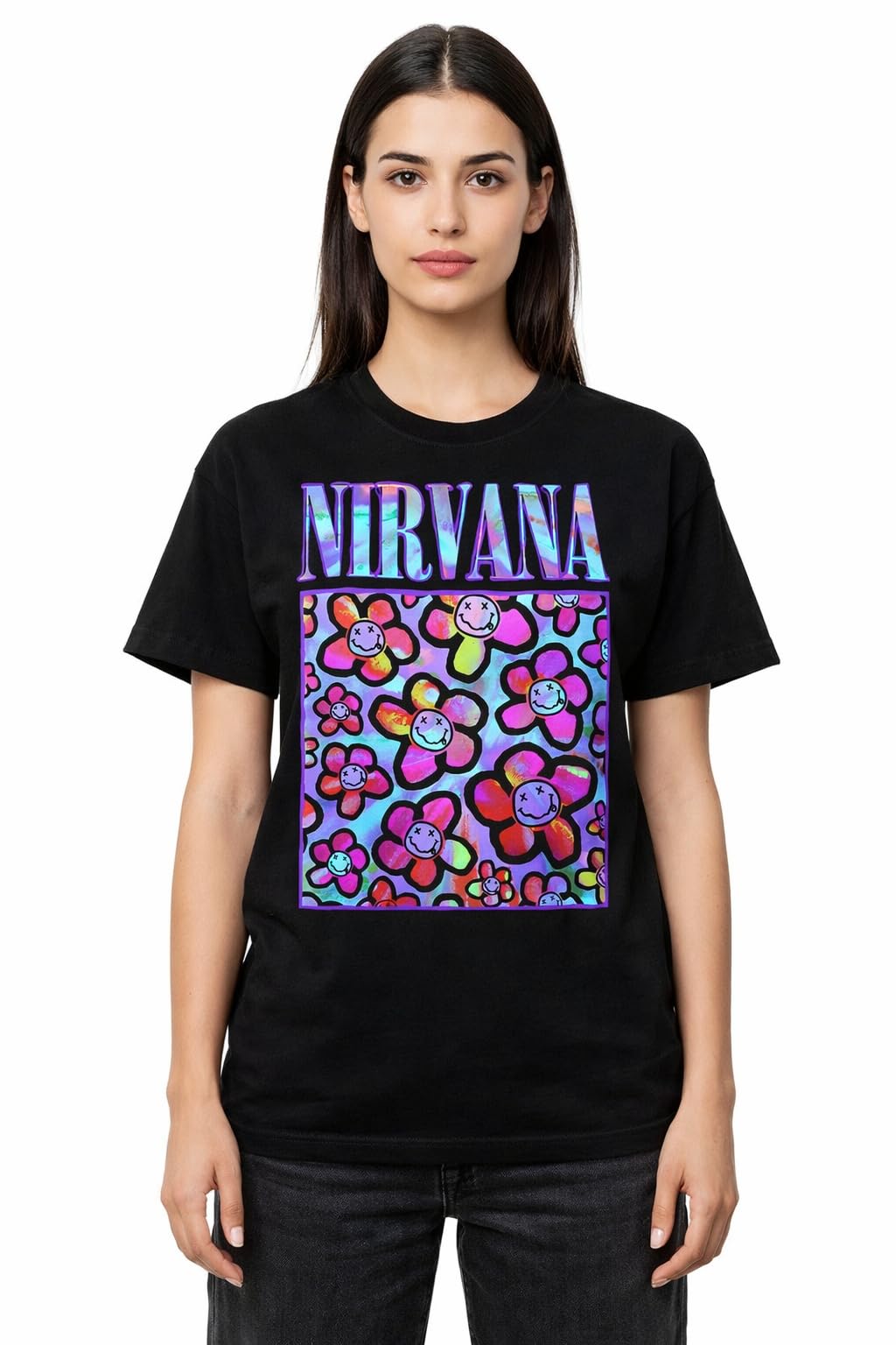 amplified-nirvana-neoflowers-band-t-shirt-m-vintage-look image 3