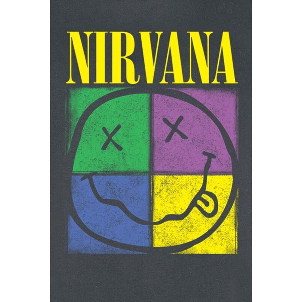 amplified-nirvana-four-square-smiley-t-shirt-charcoal image 7