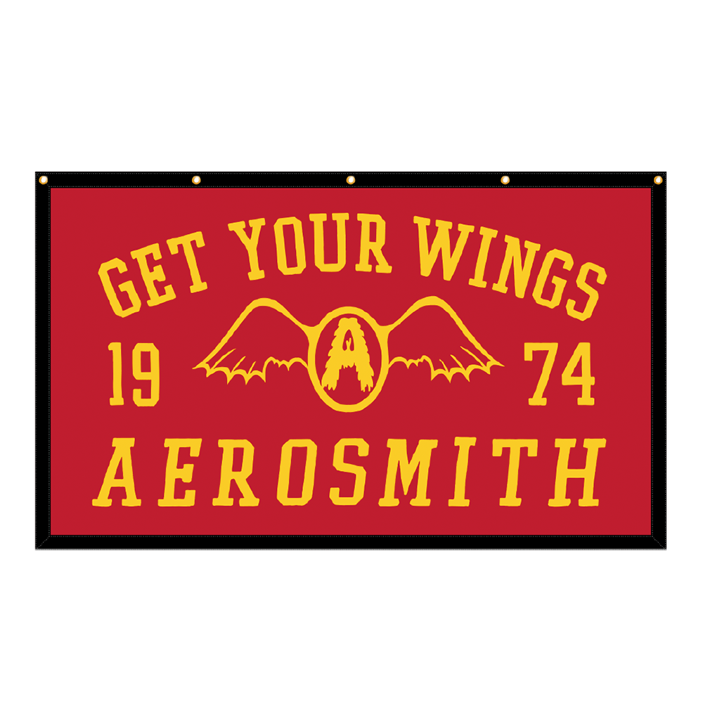 aerosmith-get-your-wings-banner-filz-rot-91x152cm image 1