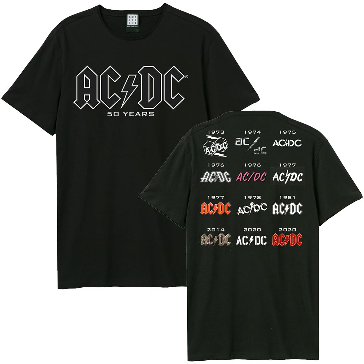 amplified-50-jahre-ac-dc-band-t-shirt-schwarz-vintage image 1