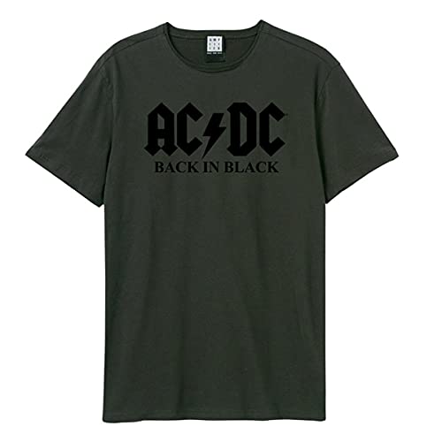 amplified-ac-dc-black-flock-logo-band-t-shirt-schwarz image 4