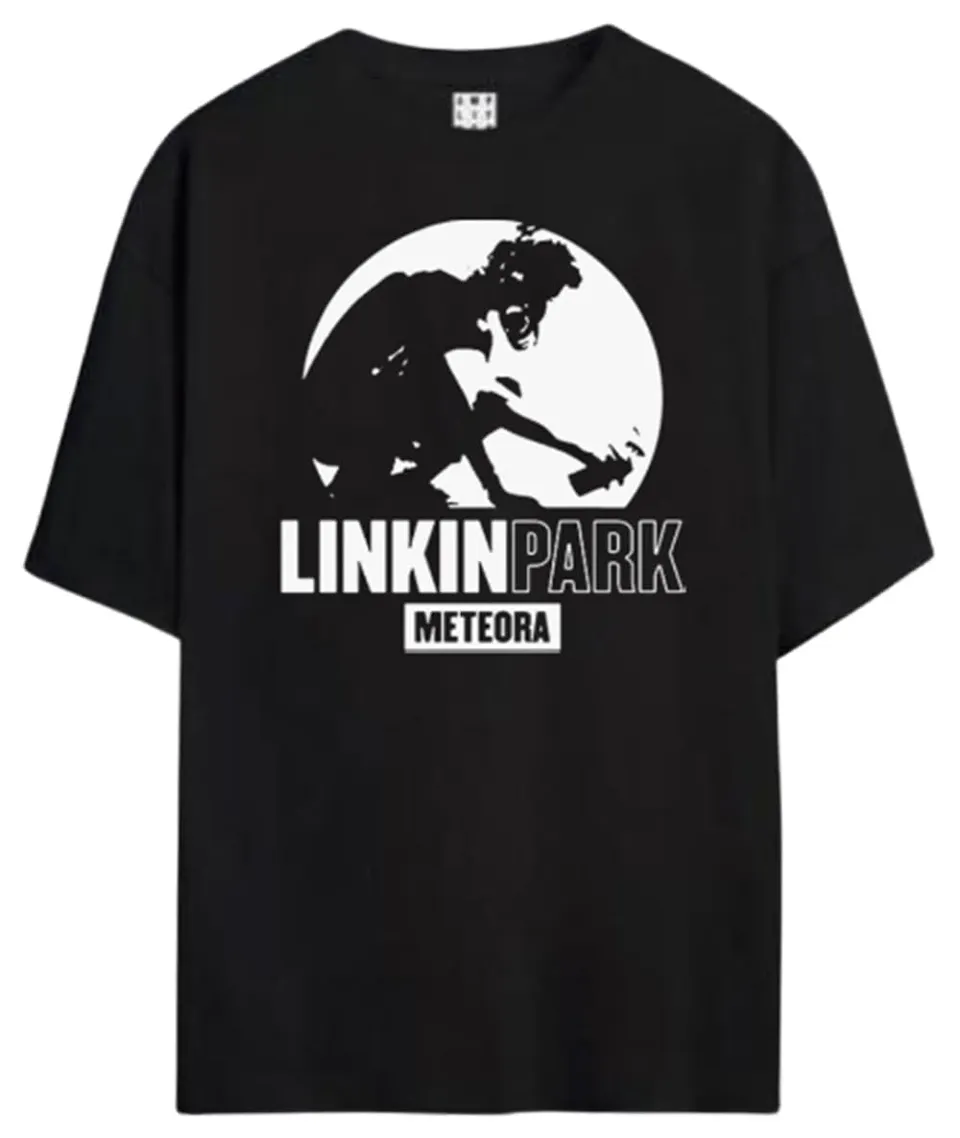 linkin-park-tour-shirt-t-shirt-oversized-holzkohle-baumwolle image 1