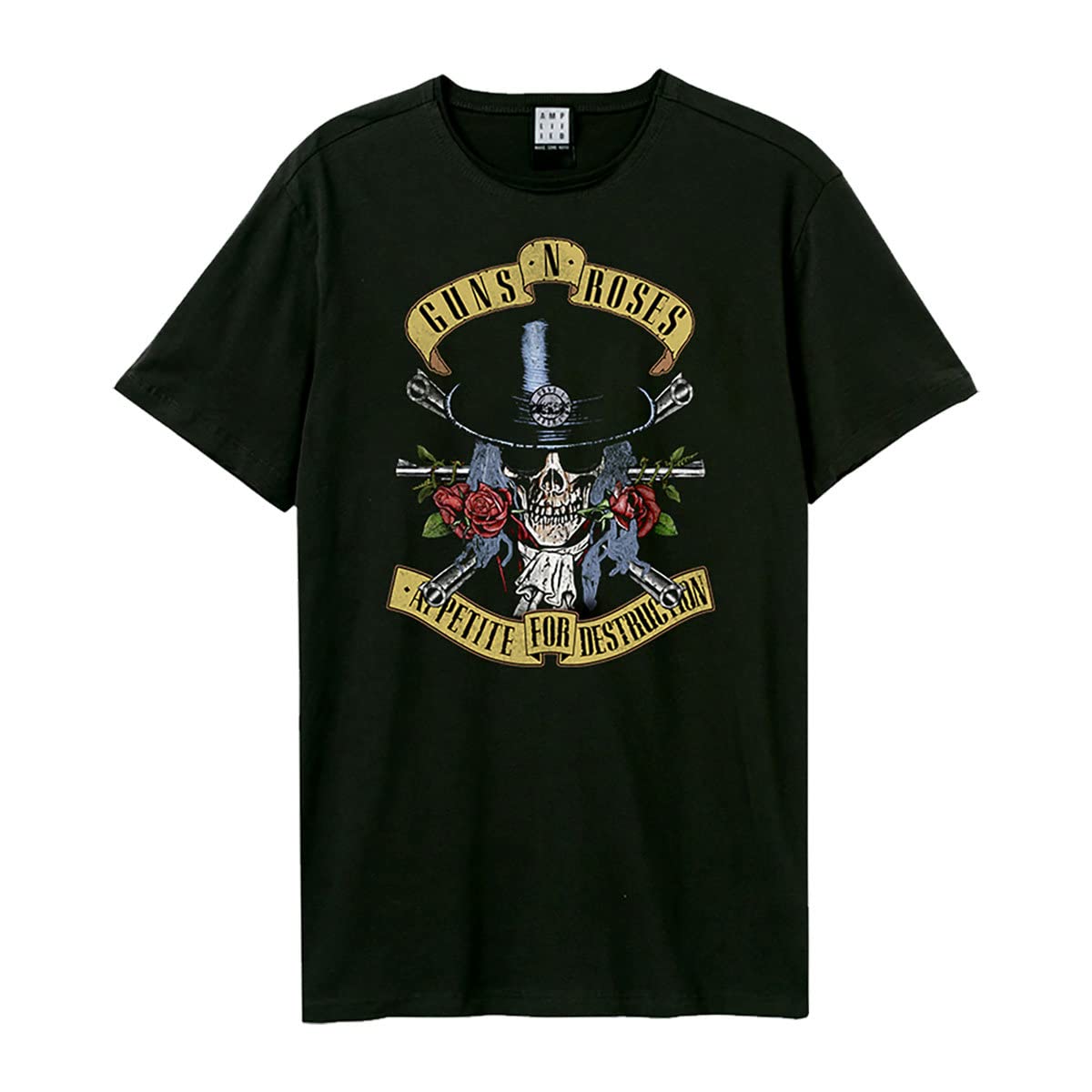 amplified-guns-n-roses-top-hat-skull-t-shirt-schwarz-l image 6
