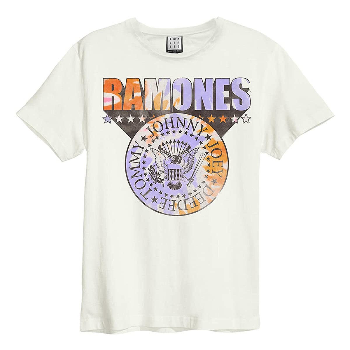 amplified-ramones-tie-dye-shield-t-shirt-natural-l image 1