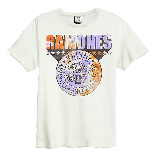 amplified-ramones-tie-dye-shield-t-shirt-natural-l image 1