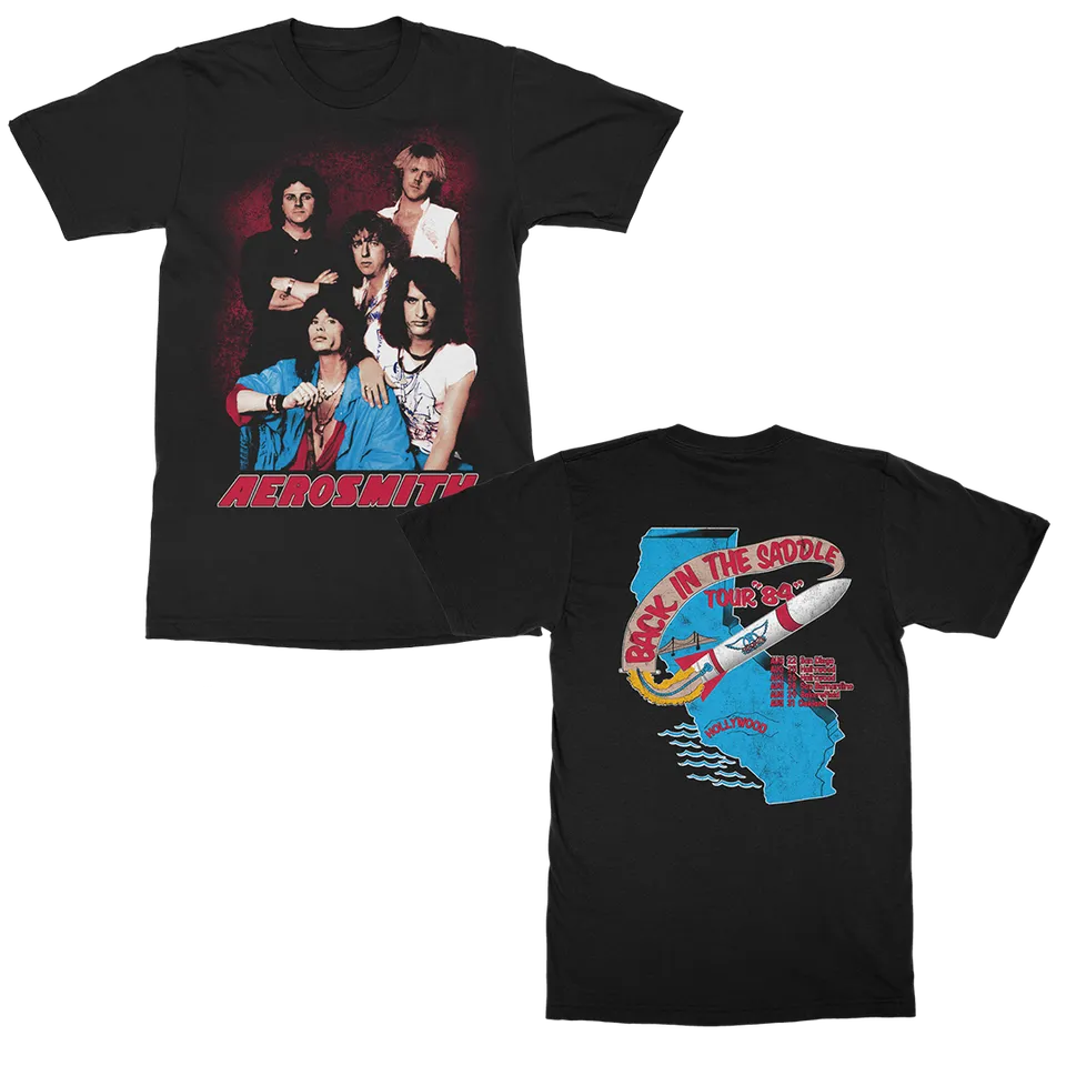 aerosmith-back-in-the-saddle-tour-t-shirt-schwarz-unisex image 1