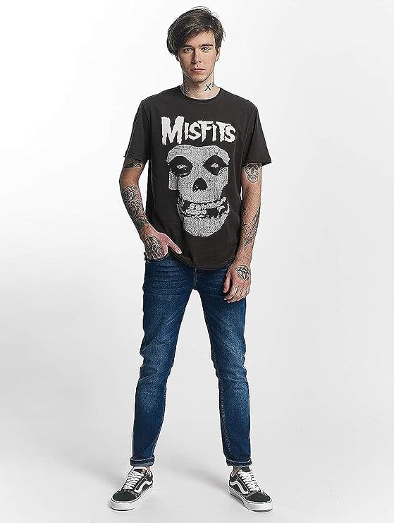 amplified-misfits-skull-band-t-shirt-unisex-dunkelgrau-m image 5