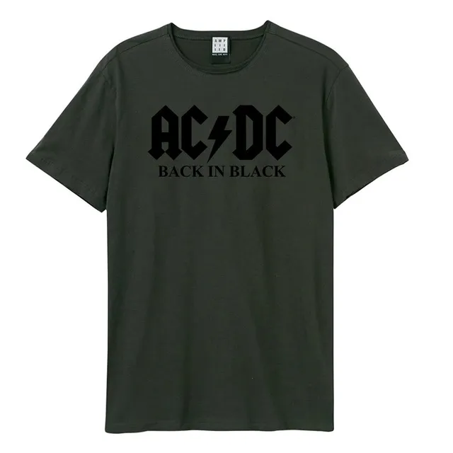 amplified-ac-dc-black-flock-logo-band-t-shirt-schwarz image 1