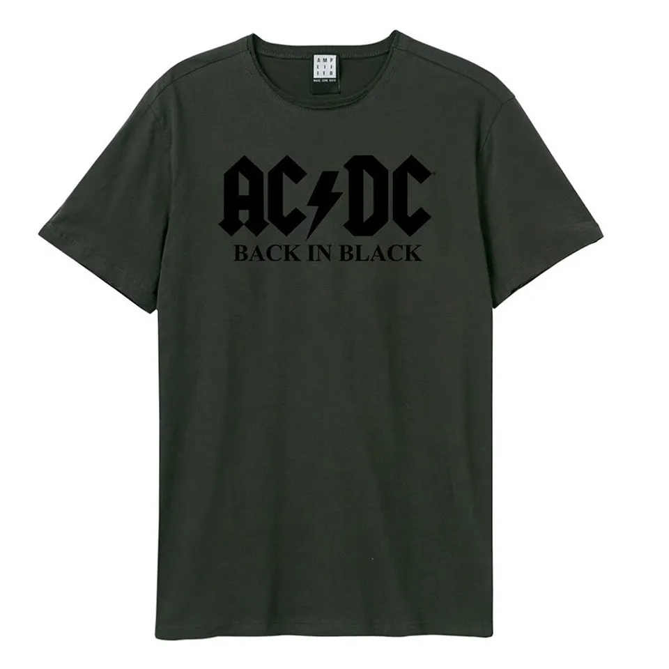 amplified-ac-dc-black-flock-logo-band-t-shirt-schwarz image 1