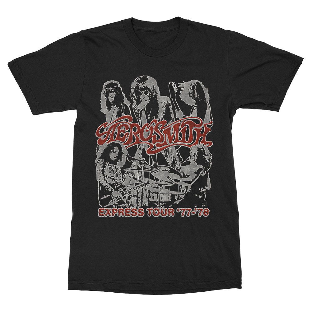 aerosmith-express-tour-77-78-t-shirt-schwarz-baumwolle image 1