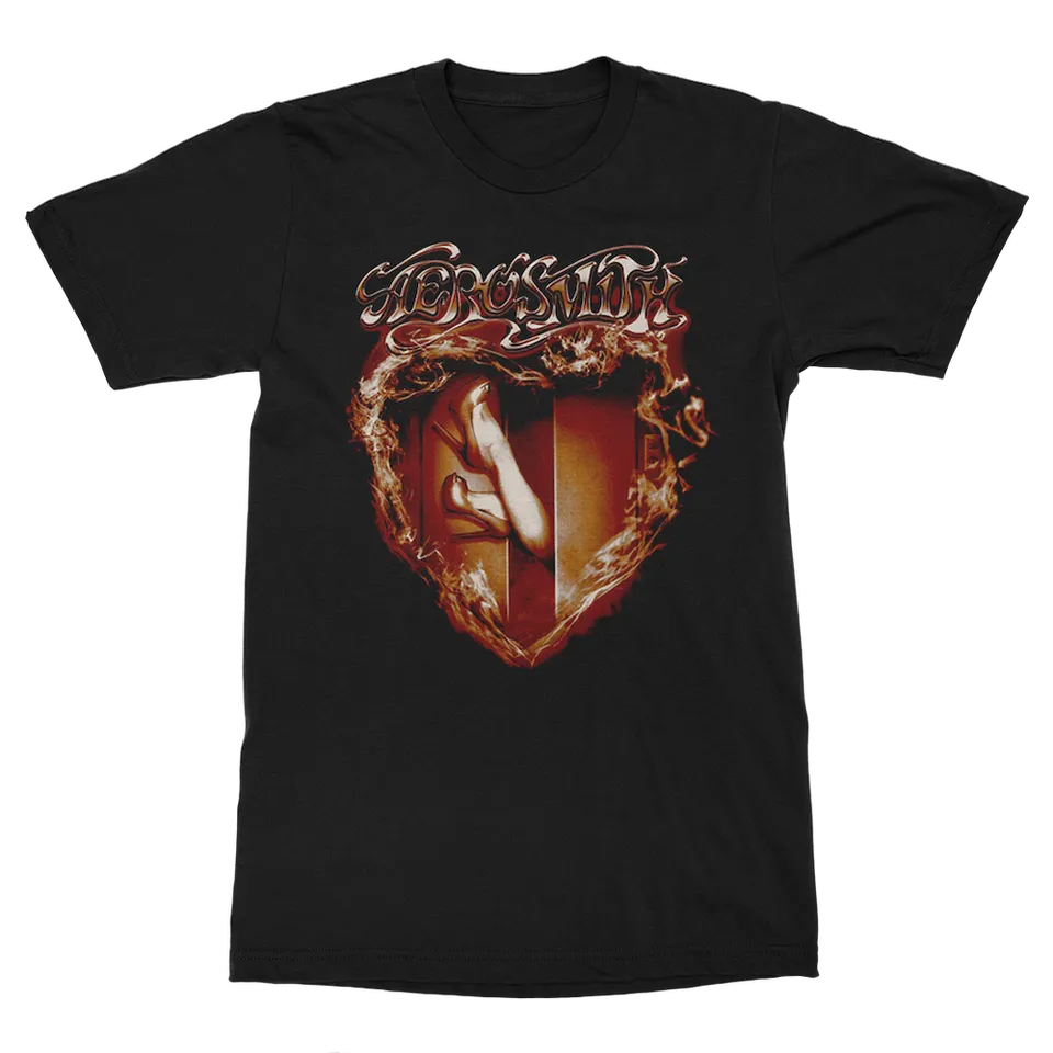 aerosmith-heart-on-fire-t-shirt-schwarz-unisex image 1