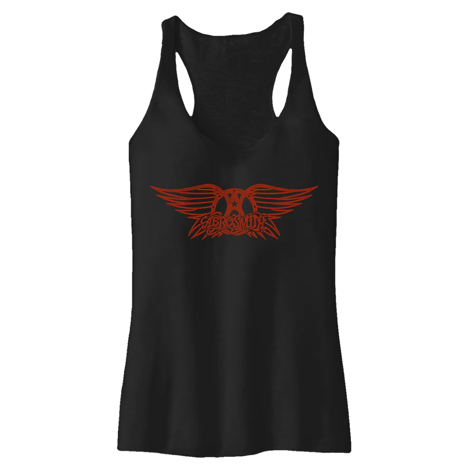 aerosmith-ladies-tank-top-damen-schwarz-mit-rotem-logo image 1