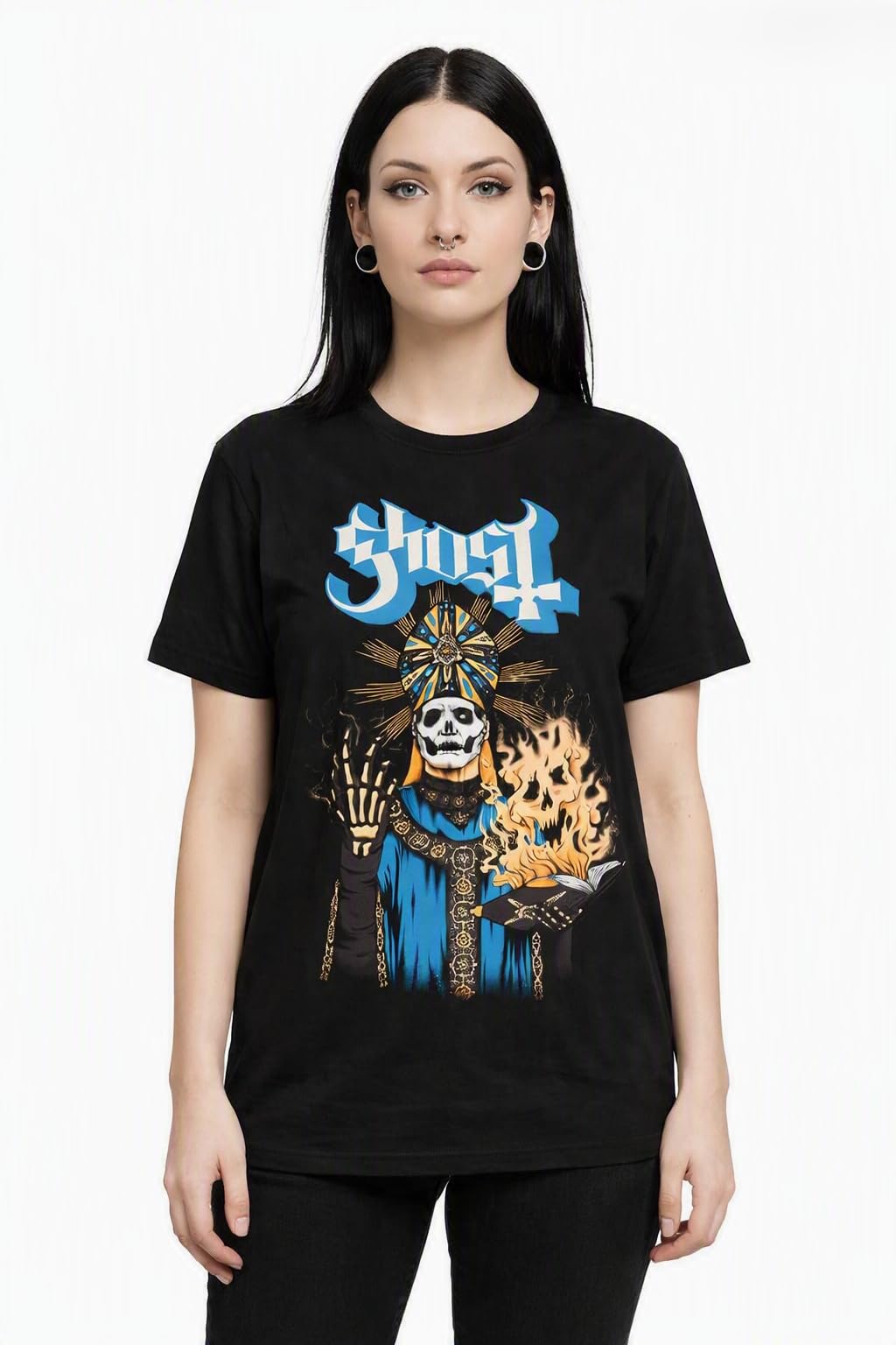 amplified-ghost-retro-band-t-shirt-l-dunkelgrau-baumwolle image 2