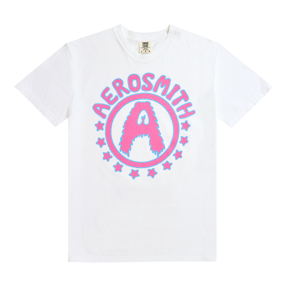 aerosmith-white-star-t-shirt-wei-vintage image 1
