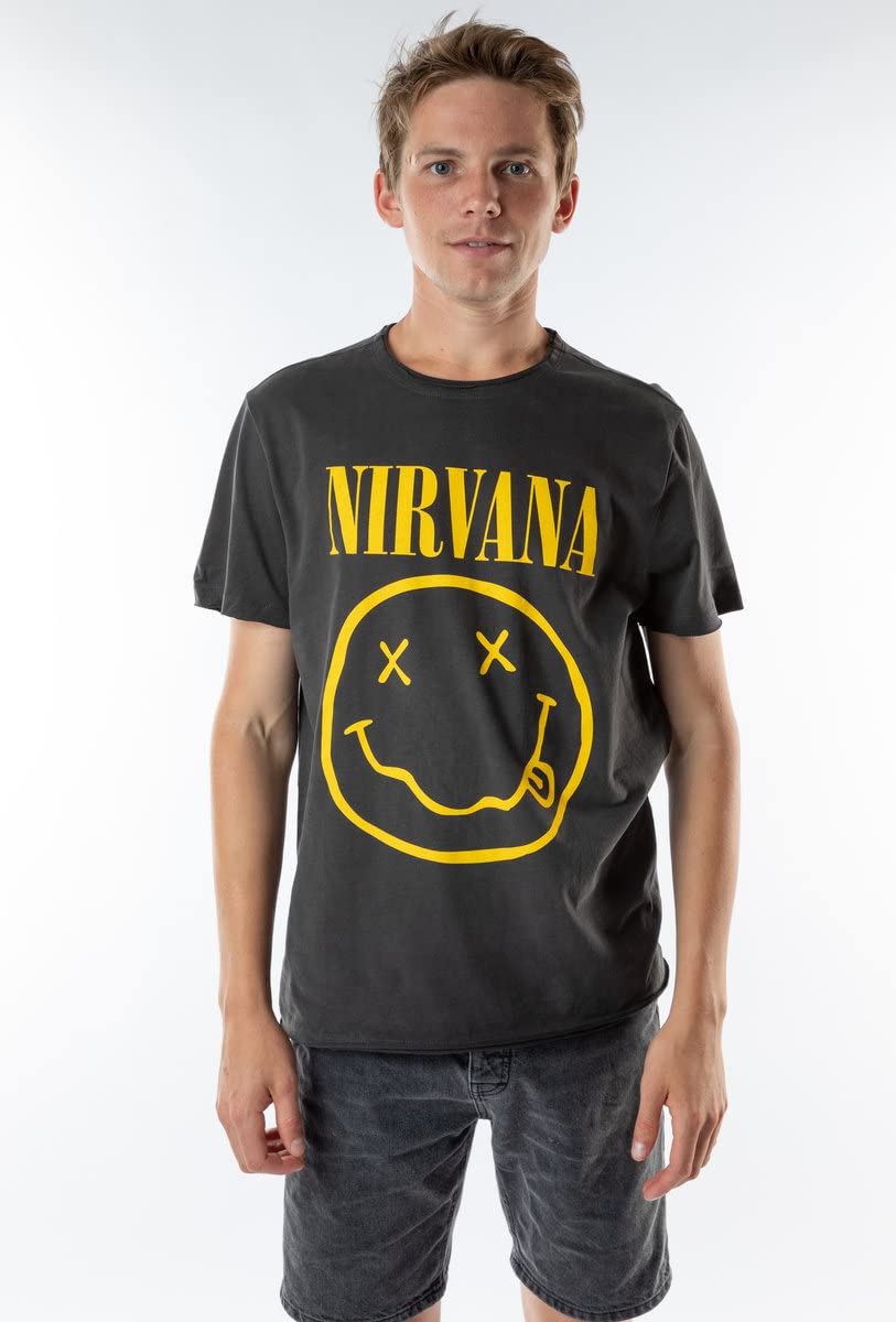 amplified-nirvana-logo-band-t-shirt-l-grau-vintage-baumwolle image 4